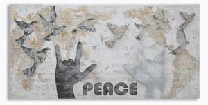 Dipinto Su Tela Peace Cm 120X3X60- Mauro Ferretti
