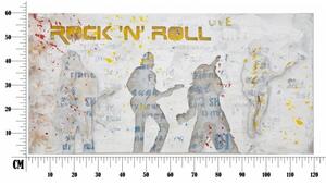Dipinto Su Tela Rock N Roll Cm 120X3X60- Mauro Ferretti