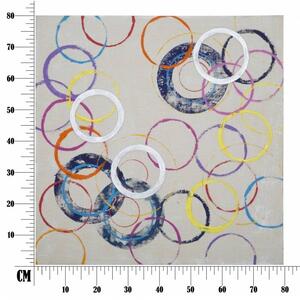 Dipinto Su Tela Floating Circles -A- Cm 80X3X80- Mauro Ferretti