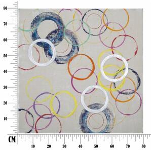 Dipinto Su Tela Floating Circles -B- Cm 80X3X80- Mauro Ferretti