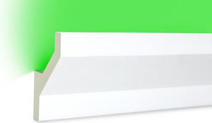 Modanature inPoliuretanoHEXIM LED - Illuminazione indiretta con moderne modanature da soffitto, opache, leggere e resistenti agli urti - (Confezione risparmio da 30 metri LED-10 75x45 mm) Profilo decorativo, modanature, illuminazione da soffitto