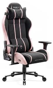Sedia da gaming Diablo Chairs X-One 2.0 in tessuto, sedia da ufficio ergonomica, sedia girevole, taglia normale, nera e rosa