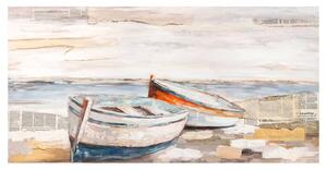Agave Quadro dipinto a mano su tela di cotone "Beachside Romance" 140x70 Tela,Cotone Dipinti su Tela Quadri per soggiorno