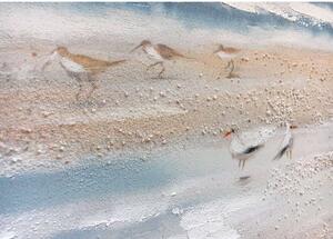 Agave Quadro con paesaggio in stile moderno dipinto a mano "Mare d'inverno" 140x70 Tela,Cotone Dipinti su Tela Quadri per soggiorno