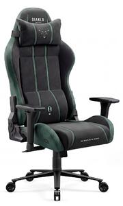 Sedia da gaming Diablo Chairs X-One 2.0 in tessuto, sedia da ufficio ergonomica, sedia girevole Size King nera e verde