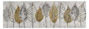 Agave Quadro contemporaneo floreale dipinto a mano su tela "Foglie d'autunno" 150x50 Tela,Cotone Dipinti su Tela Quadri per soggiorno