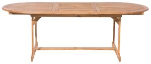 Set da pranzo per esterni in legno di acacia chiaro tavolo da 8 posti sedie pieghevoli design rustico Beliani