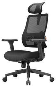 Sedia da ufficio ergonomica - MAGICH003 - Schienale che si adatta automaticamente - Supporto lombare regolabile - Poggiatesta regolabile - Regolabile in altezza - Rotella e base girevole - Colore: nero