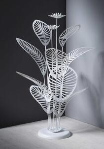 Arti e Mestieri Pianta in metallo da terra dal design moderno ed elegante Croton Metallo Bianco