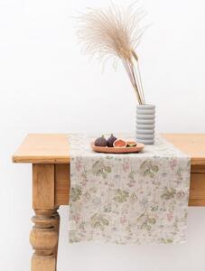Runner da tavolo in lino fatto a mano Botany on Light