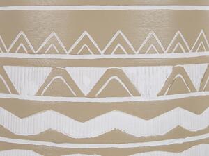 Supporto per piante in ceramica beige rotondo 30 x 30 cm gambe in legno massello moderno scandinavo alto vaso per piante Beliani