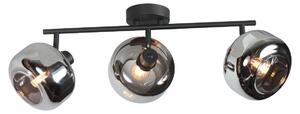 Mexlite - faretto - Tenebris - nero - vetro metallo vetro fumé - lampada in vetro colorato - E14 - 4210ZW