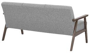 Divano grigio rivestimento in poliestere 3 posti design retrò struttura in legno divano del soggiorno Beliani