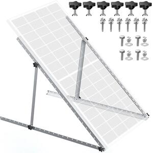 Supporti per pannelli solari - Staffa regolabile per l'inclinazione - 114,3 cm - Set da 1 - Piedini pieghevoli - Alluminio - Adatti per camper, tetti, pavimenti e imbarcazioni