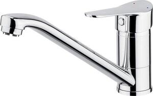 Rubinetto per lavabo in acciaio inossidabile, orientabile a 360°, modello VED52, finitura cromata argento