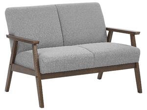 Divano grigio rivestimento in poliestere 2 posti design retrò struttura in legno divano soggiorno Beliani
