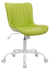 Sedia a conchiglia - Sedia da ufficio ergonomica - Girevole a 360° - Regolabile in altezza - Seduta imbottita - Braccioli e rotelle - Pelle finta verde