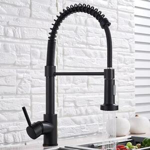 Miscelatore da cucina estraibile - Miscelatore per cucina con acqua calda e fredda - Doccetta flessibile - Girevole a 360° - Acciaio inossidabile 304 - Monocomando - Bianco
