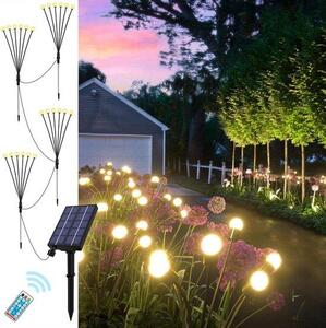 Ghirlande luminose a energia solare, 4 pezzi con pannello solare XXL – 18-40 ore di autonomia – Illuminazione per balconi e piante