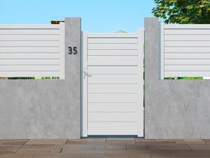 Cancello a battente L103 x H180 cm Alluminio a persiana Bianco - VIAZO