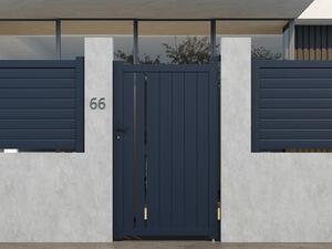 Cancelletto battente in alluminio semi-traforato L104 x H180 cm antracite - TOROMA