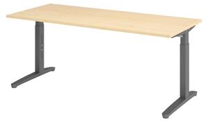 Scrivania bümö serie XB - Finitura: acero, struttura: grafite, dimensioni: 180 x 80 cm