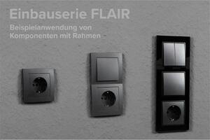Set di prese McPower Flair "Beginner 3S-Style", antracite, cornice in vetro nero
