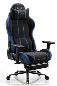 Sedia da gaming Diablo Chairs X-One 2.0 in tessuto, sedia da ufficio ergonomica, sedia girevole Size King nera e blu