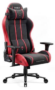 Sedia da gaming Diablo Chairs X-One 2.0 in tessuto, sedia da ufficio ergonomica, sedia girevole, taglia normale, nera e rossa