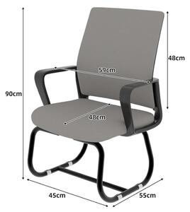 Sedia da ufficio - Modello CQY20250923 - Design moderno e minimalista - Struttura in metallo - Morbida e confortevole - Adatta per ufficio e casa - Colori: grigio e nero