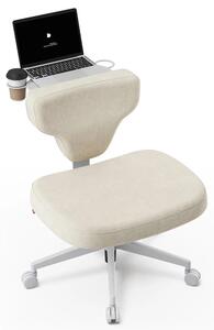 Sedia da ufficio senza braccioli - Sedia da ufficio ergonomica - Regolabile in altezza - Con rotelle - Girevole - Imbottita - Colore pesca