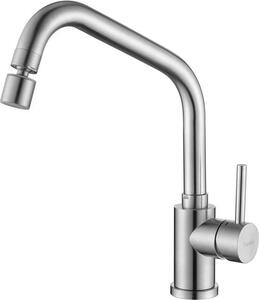 Rubinetto da cucina in acciaio inossidabile con doccetta, rubinetto da cucina con bocca girevole a 360 gradi, rubinetto da cucina per lavello, opaco
