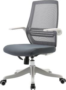 Sedia da ufficio moderna HWC-J88, sedia da scrivania, ergonomica e traspirante, supporto per la vita, bracciolo sollevabile ~ grigio