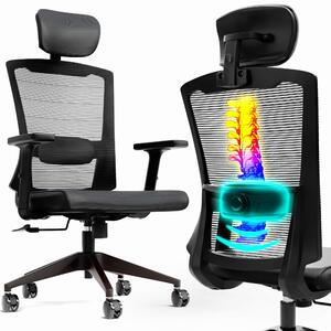 Sedia da ufficio ergonomica - Rete - Poggiatesta regolabile - Braccioli - Fino a 136 kg