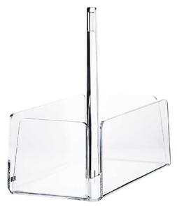 Vesta Portapiatti verticale in plexiglass moderno per piatti di plastica o carta Like Water Plexiglass Bianco/Tortora