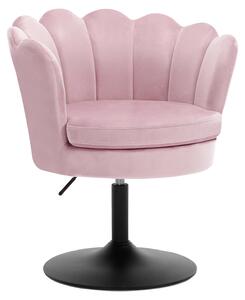 Poltrona a forma di fiore - Poltrona per il soggiorno - Regolabile in altezza - Girevole a 360° - Imbottita - Con braccioli - Rivestita in tessuto - Rosa