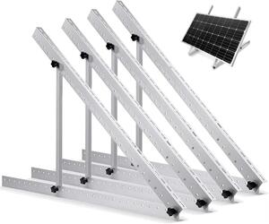 Supporto solare regolabile - Modello da 119 cm - Set da 2 pezzi - Gambe inclinabili pieghevoli - Regolabile in più posizioni - Realizzato in lega di alluminio - Adatto per camper, tetti, pavimenti e imbarcazioni
