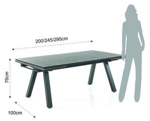 Tavolo allungabile Thilia dimensioni cm. H.76 x L.200/245/290 x