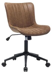 Sedia da ufficio moderna - Sedia girevole in pelle - Ergonomica, regolabile in altezza, con braccioli, con rotelle, rotazione a 360° - Marrone
