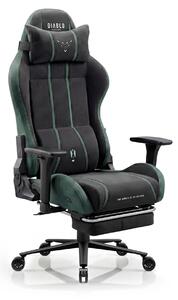 Sedia da gaming Diablo Chairs X-One 2.0 in tessuto, sedia da ufficio ergonomica, sedia girevole, taglia normale, nero-verde
