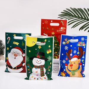 PRECORN Sacchetti regalo natalizi, 50 pezzi: sacchetti di San Nicola, sacchetti per il calendario dell'Avvento, 25×16 cm con Babbo Natale, pupazzo di neve e renna – Sacchetti natalizi da riempire