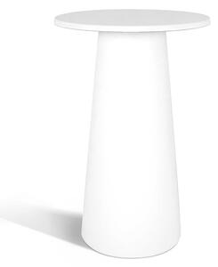 Tavolo alto in polietilene Mik� 2.0 Neutro piano in Wersalit ad alta resistenza Dimensioni 70x70x h106 cm piede piede bianco top bianco latte