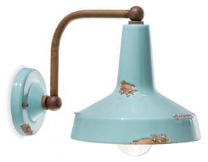 Ferroluce: Applique in Ceramica Industrial Vintage Azzurro