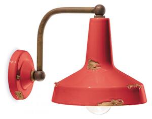 Ferroluce: Applique in Ceramica Industrial Vintage Rosso