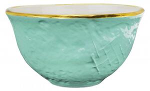 Ciotola / Bolo Cereali in Ceramica - Set 6 pz - Preta Oro - Arcucci Verde Tiffany