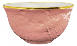 Ciotola / Bolo Cereali in Ceramica - Set 6 pz - Preta Oro - Arcucci Rosa Cipria