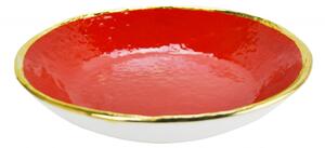 Piatto Fondo in Ceramica - Set 6 pz - Preta Oro - Arcucci Rosso