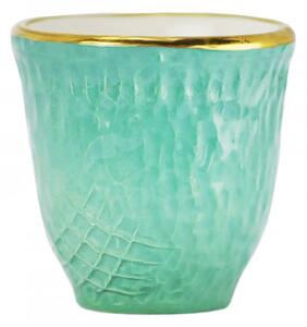 Pretino Caffè in Ceramica - Set 6 pz - Preta Oro - Arcucci Verde Tiffany