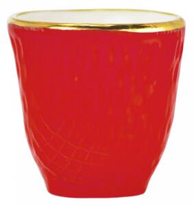 Pretino Caffè in Ceramica - Set 6 pz - Preta Oro - Arcucci Rosso