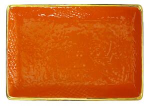 Vassoio Rettangolare in Ceramica Filo Oro - Preta Oro - Arcucci Trade Arancio